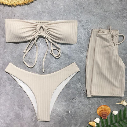 [Kup jeden, a trzy dostaniesz gratis] Modny kostium kąpielowy plus size z bawełny – na każdą okazję