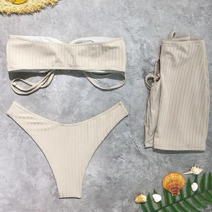 [Kup jeden, a trzy dostaniesz gratis] Modny kostium kąpielowy plus size z bawełny – na każdą okazję