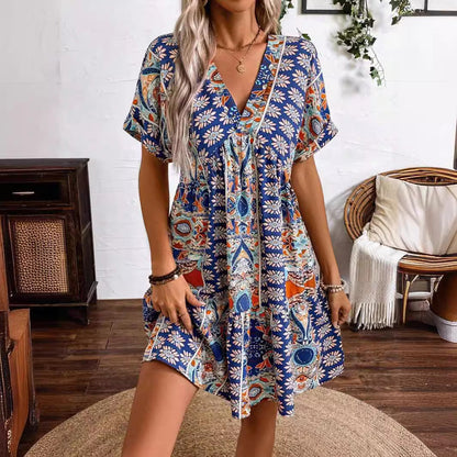 [Nowy styl 2025] Sukienka w kwiaty w stylu retro