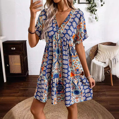 [Nowy styl 2025] Sukienka w kwiaty w stylu retro