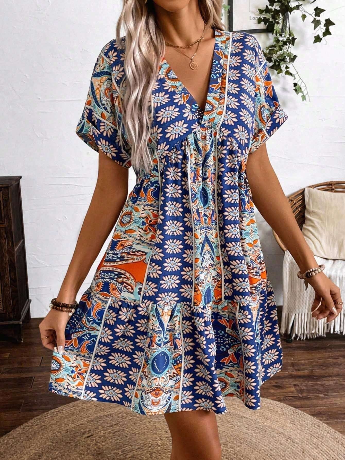 [Nowy styl 2025] Sukienka w kwiaty w stylu retro